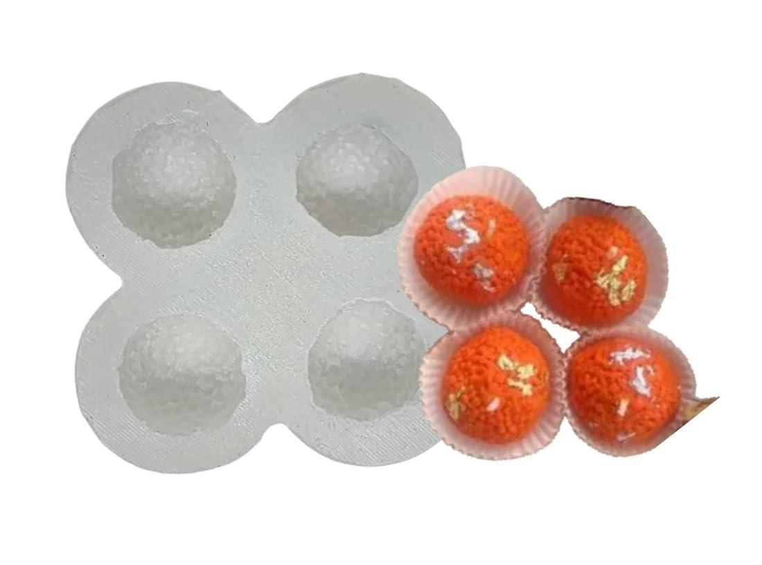 Laddu Shape Silicone Mold Candle Making Ladoo Soy Wax Diya Mold for Diwali Festival Chocolate Cake Cupcake Mithai Sweet Motichoor Laddoo Mold Soap Resin Art Craft Clay DIY Gift Molds-image-32