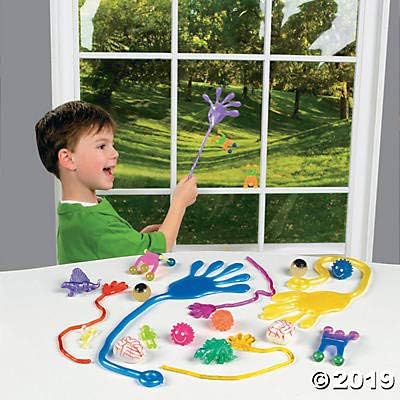 Fun Express Sticky Toy Bulk Assortment - 100 Pieces - Perfect for Easter, Classroom Rewards and Halloween