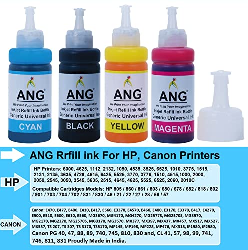 Image of ANG Ink Refill Suitable for 805 Black & Color Ink Cartridge with 400g Compatible with Section Tools & 4 Syringes