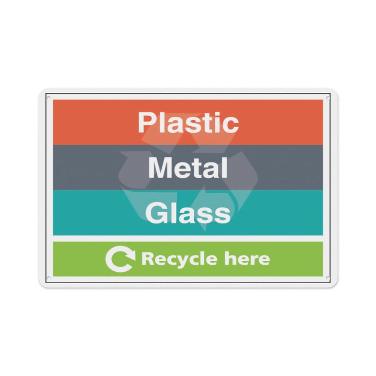 peiyeety Plastic Metal Glass - Recycle Here Aluminum Tin Warning Signs For Home Outdoor Garden 8X12 Inches