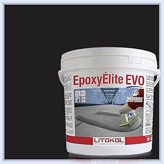 Tile Doctor EpoxyElite EVO 11 lbs./5 kg. Bucket of Litokol Black 2 Epoxy Tile Grout TMPEEEVO004, Floor Tile or Wall Tile Grout for Pools, Kitchens, Spas, Bathrooms, Showers, and More