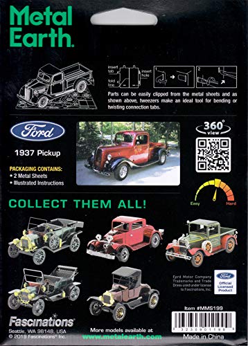 Fascinations Metal Earth 1937 Ford Pickup 3D Metal Model Kit - Image 7