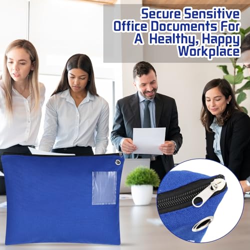 Humyoun 4 peças, bolsa de transporte interoffice de lona, bolsa com zíper, 45,7 x 35,5 cm, grande bo