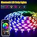 Led Lights for Bedroom 16.4 ft Led Strip Lights Bluetooth App Controller 5050 Rgb Music Sync Color Kit with Remote and 12V Power Supply for Room, Home Decoration