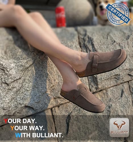 Image of BULLIANT Women Mule Clogs-Cushioned Cork Footbed-Arch Support-Fleece Lined