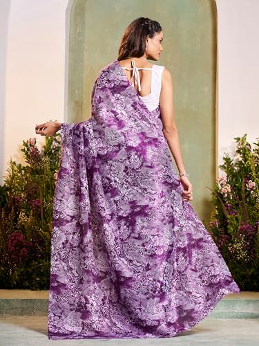 Image of Garden Vareli Art Silk Floral Print Saree