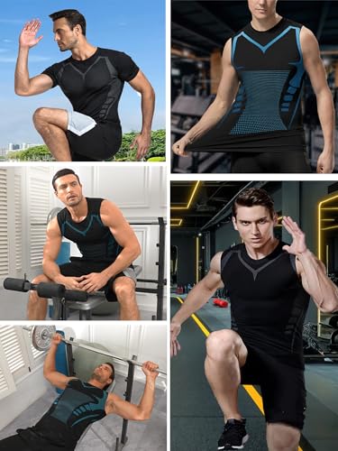 Mens Tank Tops,Sport Running Dry Fit Gym Shirt, Wicking Athletic Mesh Breathable Muscle Tee Workout Sleeveless Shirts4