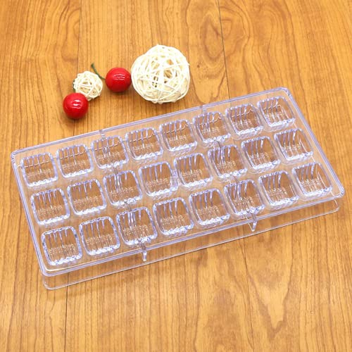 Binwat 24 Grid Chocolate Candy Mold PC Polycarbonate Chocolate Making Mould (Cylindrical Corrugated Shape) - Image 3