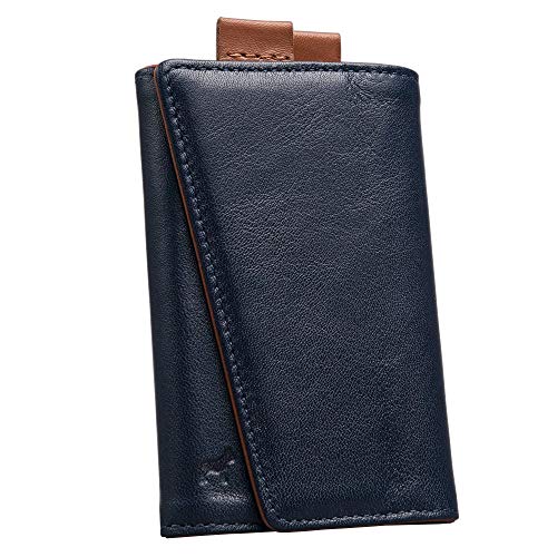 The Frenchie Co. - Speed Wallet - Ultra Slim Front Pocket Card Holder - RFID Blocking Quick-Access Pull Tab - Full-Grain Italian Leather, Holds 8 Cards & Cash