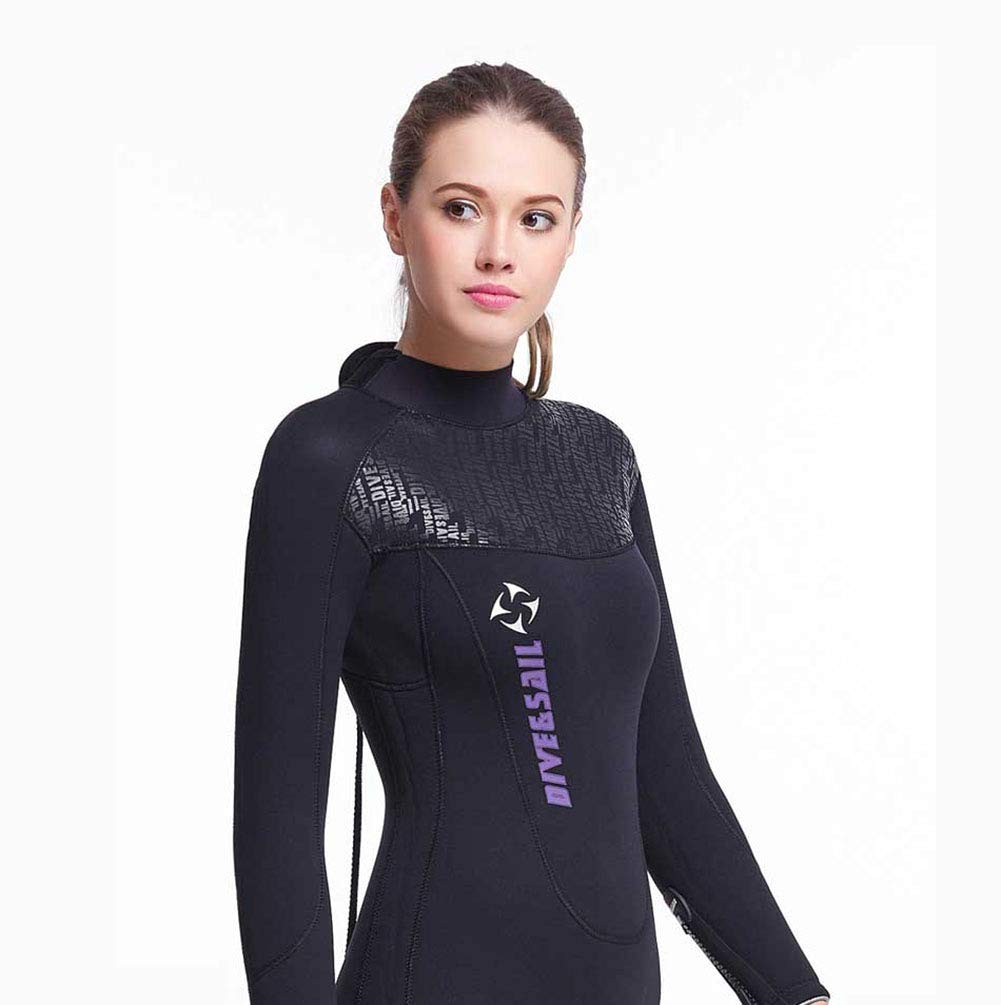 Muta elastica da 3 mm, in neopren, per snorkeling, a maniche lunghe, per uomo, donna, sport, vela, surf, B, XL