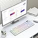 OHY XVX Wireless Keyboard,99Keys Quiet Typing Membrane Gaming Keyboard with Logo Display & Knob, RGB Backlit, USB C Rechargeable, 94 Keys PBT Keycap for Windows PC, Mac, Linux-White