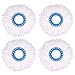DingGreat 4Pcs Têtes Microfibre Balai, Tête de Vadrouille Rechange Rond Têtes Mop Rotation à 360 pour Nettoyage des Sols (Diamètre 16 cm)