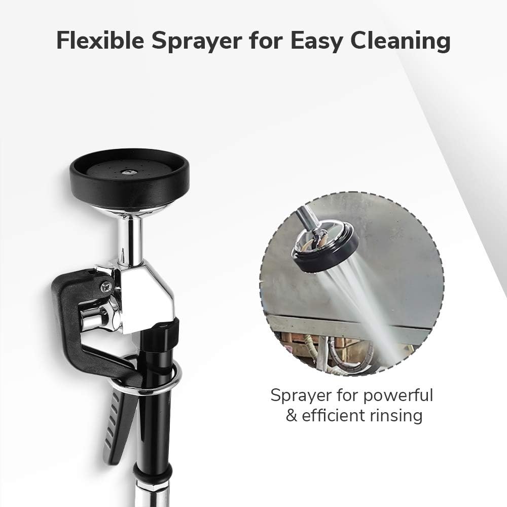 Gеt Dіѕсоunt 70% Prісе Aquaterior 8 Inch Center 44 Height Wall Mount Commercial Kitchen Pre Rinse Faucet Restaurant Sink Sprayer Faucets with 12 Add-on Riser Spout CUPC NSF CEC
