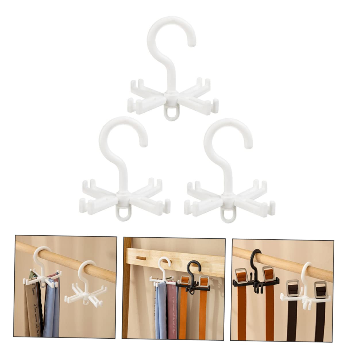 PRETYZOOM Multi-Function Hanger Rotating Storage Hook Drying Rack Compact for Home