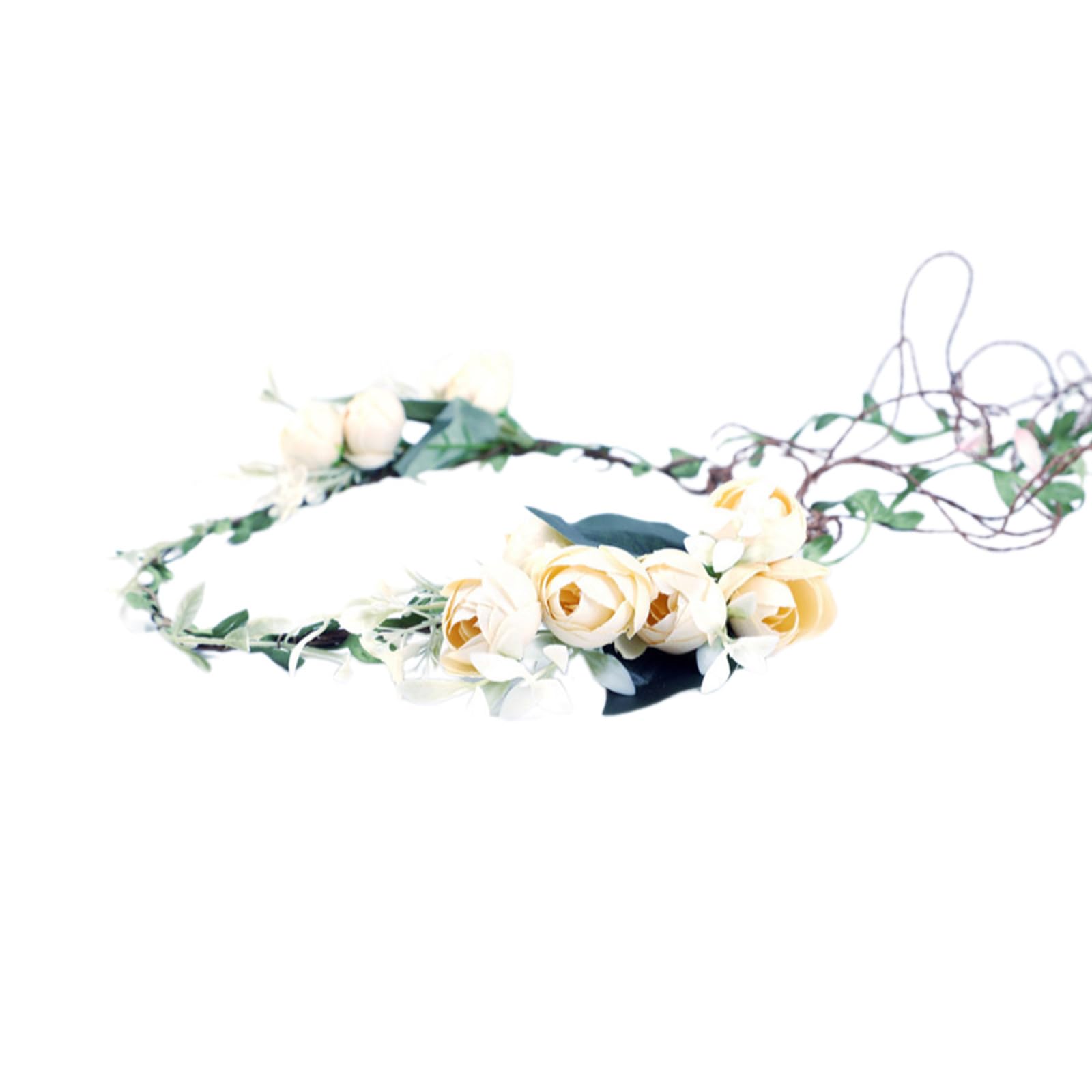 Fentency Elegant Flower Hair Hoop Ethnic Girl Woman Taking Photo Headband Wedding Party Bride Realistic Flower Headband