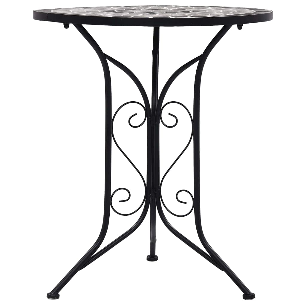 vidaXL Set de Mesa y Sillas de Bistró 3 Piezas con Mosaico Cerámica Hogar Jardín Comedor Bricolaje Decoración Diseño Estilo Mobiliario Muebles Gris