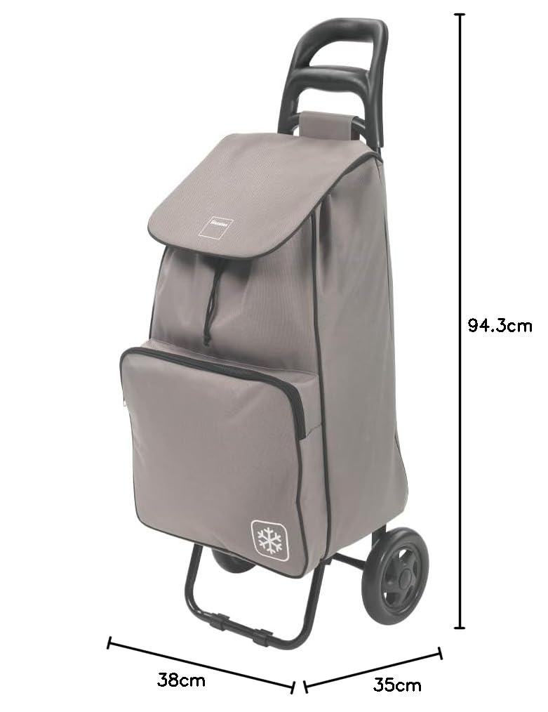 Metaltex Krokus - Trolley per la spesa, 50 l, con borsa frigo, borsa rimovibile