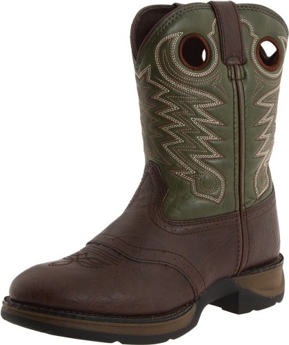 Durango Kids BT206 Lil' 8 Inch Saddle,Dark Brown/Forest Green,1 M US Little Kid