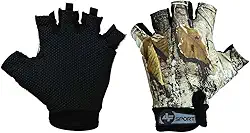 Luva Pesca Tiro Esportivo Albatroz YL015 New Camu Meio Dedo Nylon Antiderrapante