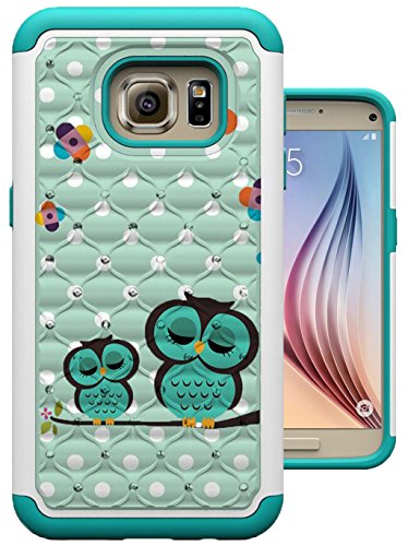 S7 Case, Galaxy S7 Case, MagicSky [Shock Absorption] Studded Rhinestone Bling Hybrid Dual Layer Armor Defender Protective Case Cover for Samsung Galaxy S7 (Sleeping Owl)