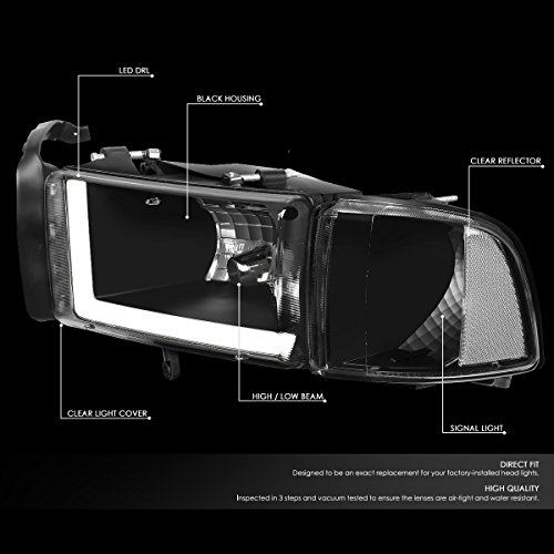 image for DNA MOTORING HL-LB-DR944-BK-CL1 LED DRL Front Bumper Headlight Compati