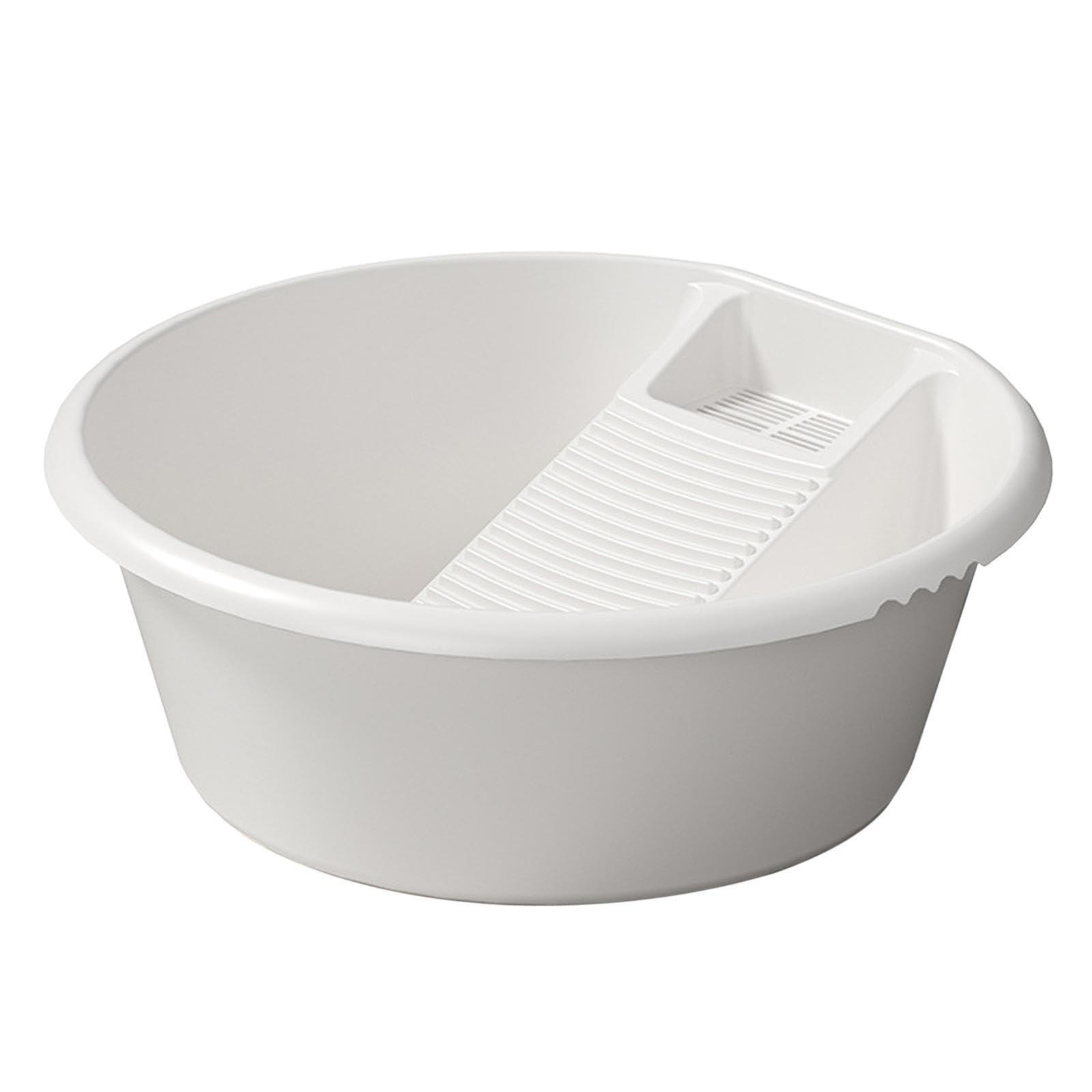 Ktuxzci White Durable Mini Laundry Basin With Washboard Cleaning Small Garments And Delicates Making Laundry Process More Efficient And Convenient. Pp Basin, 18.50X18.89x7.48 Inch