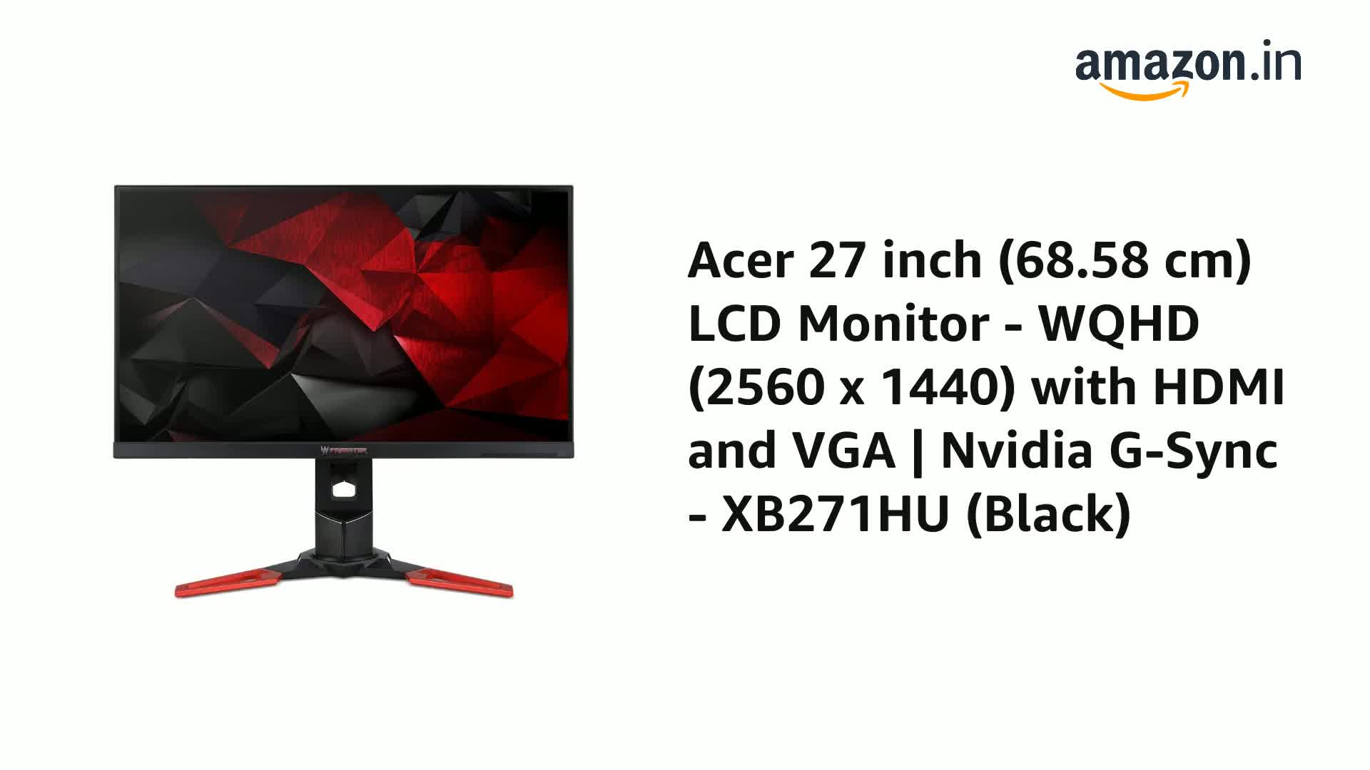 Acer XB271HU bmiprz 27インチ 2560x1440 モニター Amazon.co.jp: Acer ゲーミングモニター XB271HUbmiprz 27インチ