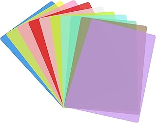 AUXSOUL 10 Coloured A4 Dyslexia Aids Overlays for Children & Adlult Reading, Reading Ruler Colour Overlays for Dyslexia A4 Pack Visual Stress Overlays Aids