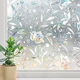Haton Window Film Privacy 3D Decorative Window Vinyl Stained Glass Window Decal Self Static Window C