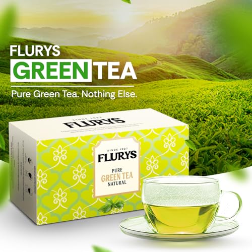 Image of Flurys Pure Green Tea - 100 Teabags Envelope Pack I Premium Green Tea | Detox & Antioxidant Support (Pack of 3)