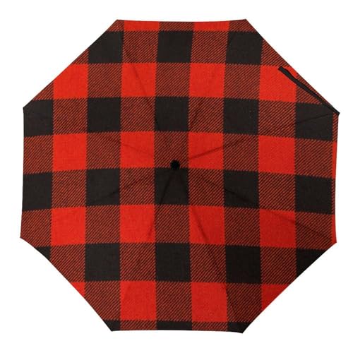 Parapluie pliant rouge et noir de voyage automatique