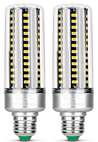 Bulbright2 Pack LED Corn Light Bulb 7W，E27 Socket, 6000K Cool White, LED Light Bulb for Home, Warehouse, Garden, 85-265V (Cool White-6000K, 7 Watt)