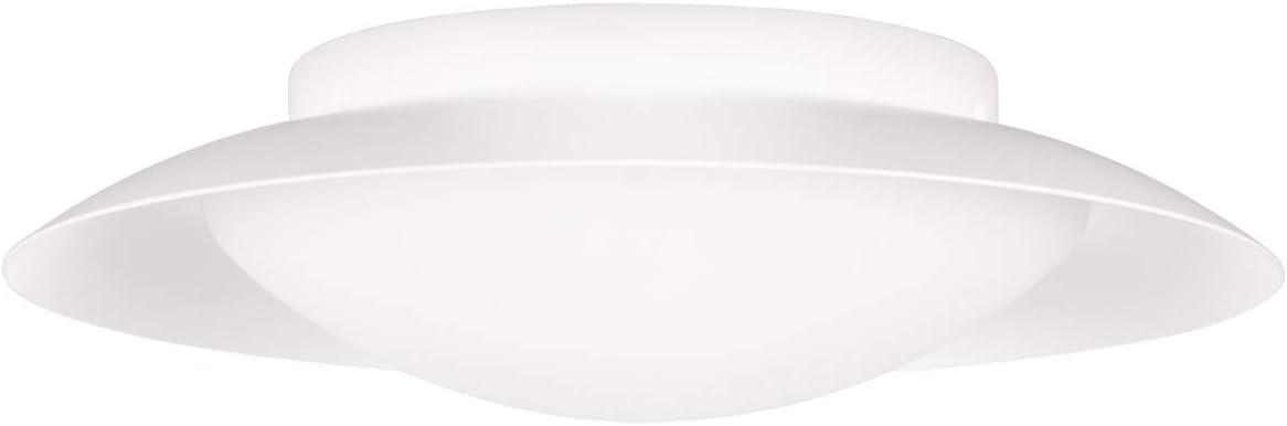 GETINLIGHT LED Flush Mount Ceiling Light Fixture Industrial Farmhouse 4000K(Bright White),14-Inch, 20W(100W Equivalent), White Finish, Dimmable, Round, Dry Location Rated, ETL Listed,IN-0318-2-WH-40