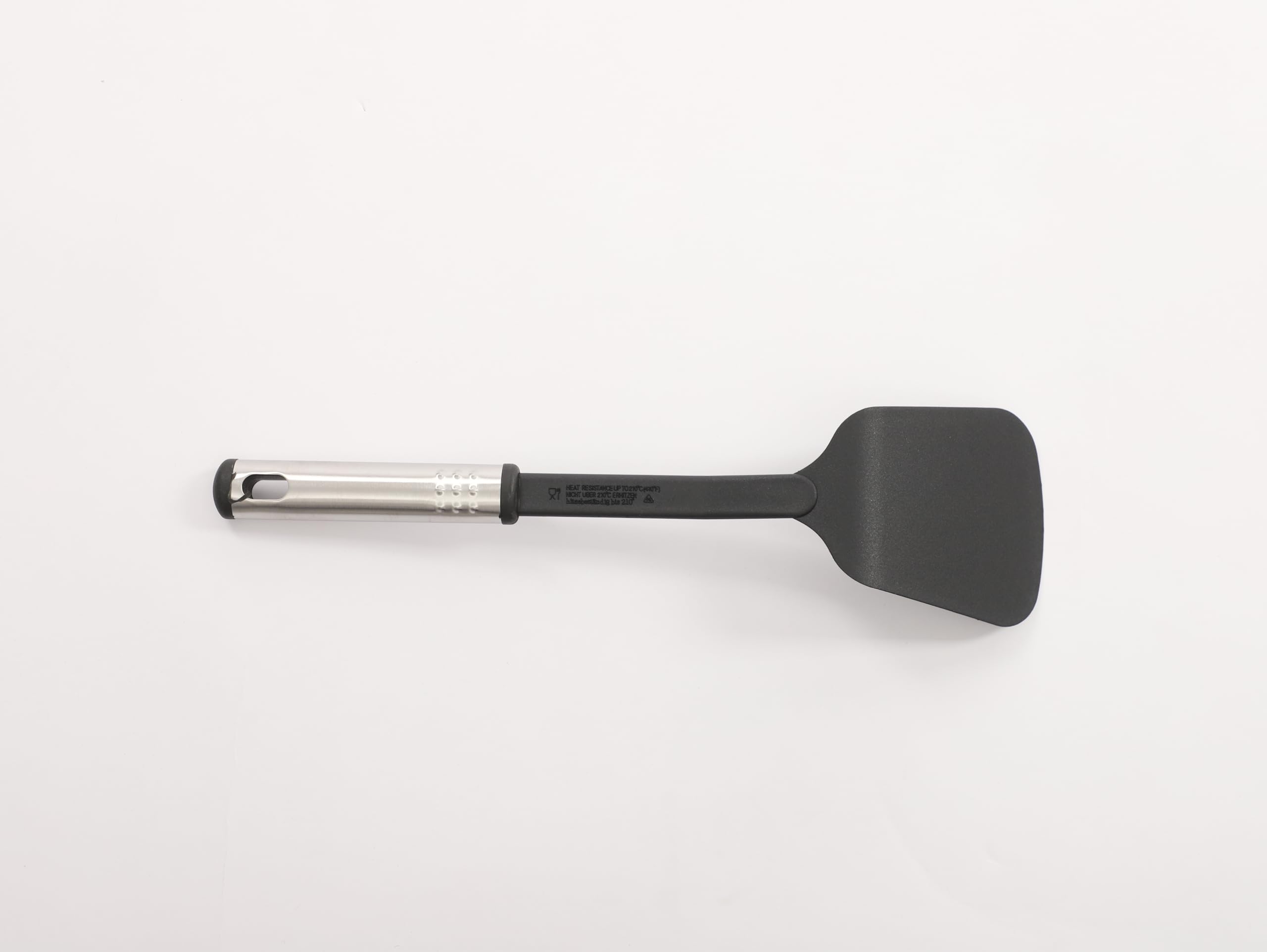 Juego de 40 utensilios de cocina de acero inoxidable, resistentes al calor, resistentes al calor hasta 210 °C, de nailon, color negro y plateado