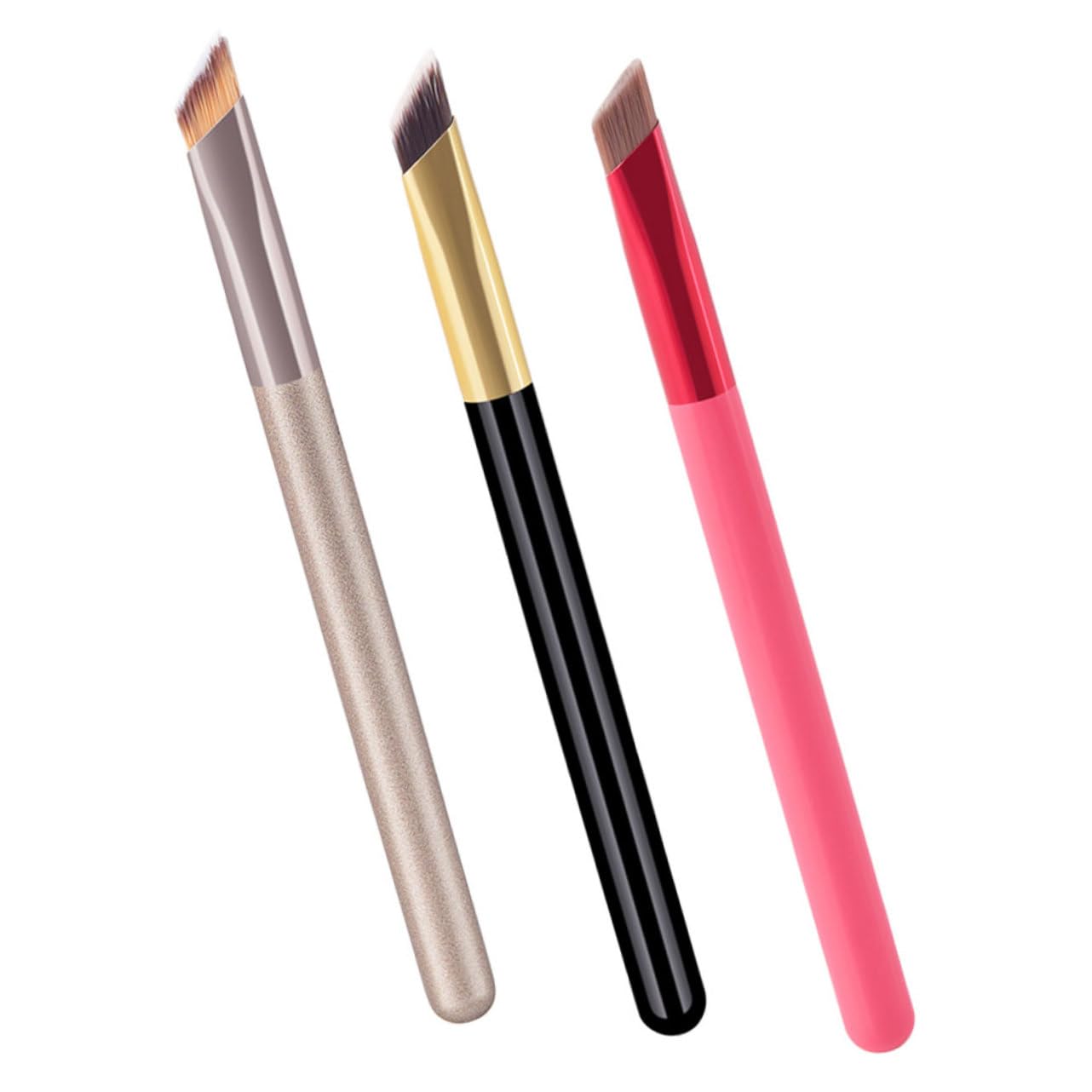 FRCOLOR 5 Set Di Pennelli Per Il Trucco Set Di Pennelli Per Sopracciglia Angolati Blush Eye Brush Strumenti Per Il Trucco Per Ragazze Sottili 3 Pezzi * 5
