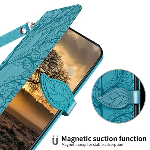 Wallet Case for Google Pixel 10 / Pixel 9/ Pixel 9 Pro 6.3 inch 5G,Short Strap Lanyard for Pixel 9 5G Leather Case, PU Leather Folio Cover for Pixel 9 Pro 2024 Flip Case with Card Holder-Turquoise by Varohix - Used condition - Image 5