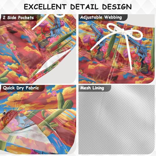 senya Hedgehog Cactus Revolver Boys Swim Trunks Toddler Shorts Swimwear Boardshorts3