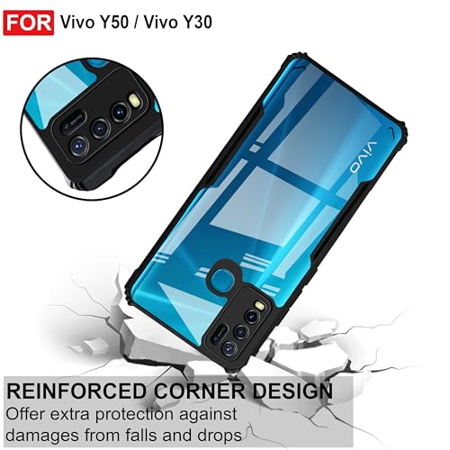 Image of Zapcase Back Case Cover for Vivo Y30 / Vivo Y50 | Compatible for Vivo Y30 / Vivo Y50 Back Cover | Clear Case with Camera Protection | (TPU + PC | Matte Black)