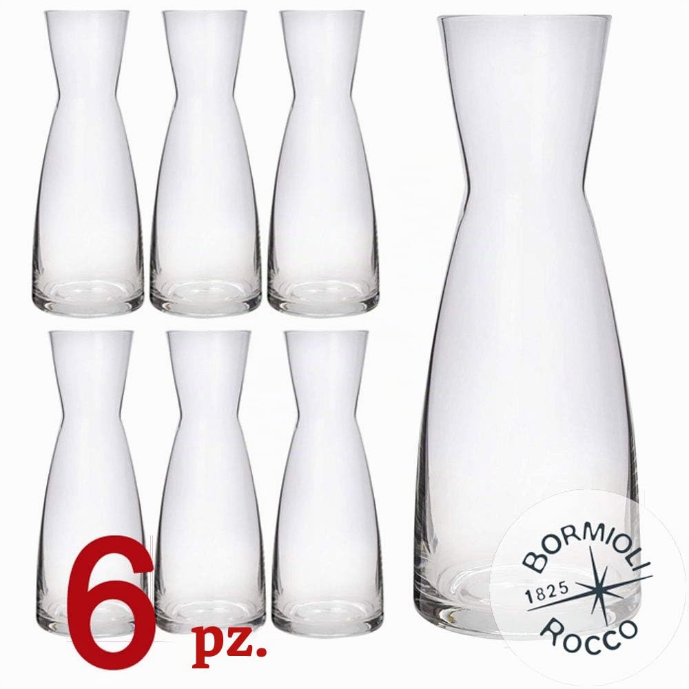 Rocco Bormioli Ypsilon - Set di 6 caraffe in vetro Star Glass trasparente da 1 litro - Made in Italy