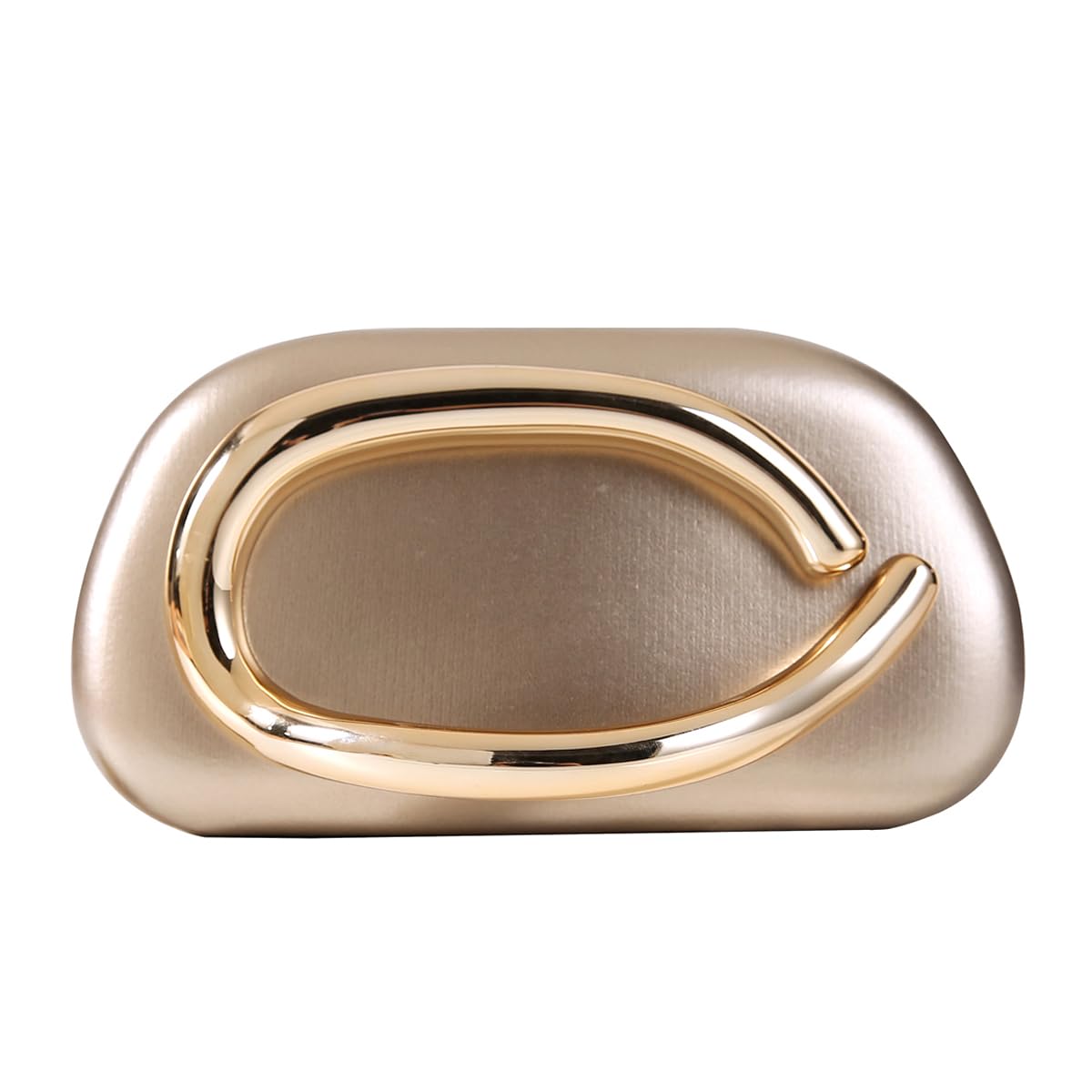 Dreubea Minimalist Gold-Tone Art Deco Clutch Bag – Elegant Metallic Accent Evening Handbag Purse for Women