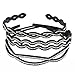 Yeshan Set of 3 pcs Fashion Rhinestone and Crystal Decor Handmade Plastic Headband,no Slip Wave Hairband for girls