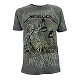 Metallica ... and Justice for All - Neon Backdrop Männer T-Shirt Charcoal M