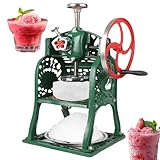 Shaved Ice and Snow Cone Machine Manual, Ice Crusher Machine for Home and Commercial Use, Portable block shaving Attachment with Stainless Trays,...