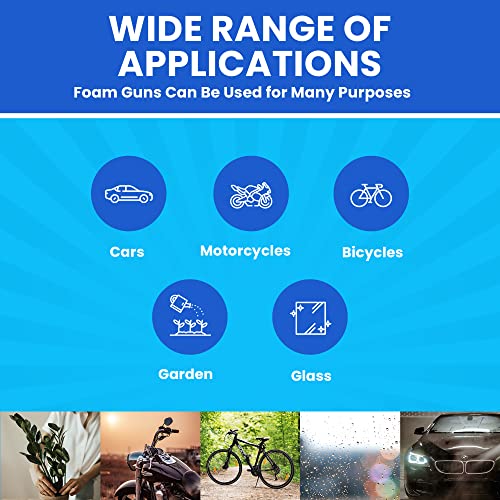 Wash On Wheels - Heavy Duty Hose Foam Cannon For Car Wash, Must-Have Tool In Your Car Wash Kit, Use As A Car Cleaner Or Hose Sprayer For Motorcycles, Bikes And Glass, Attachable To Any Garden Hose #TOP4