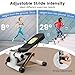 GYMAX Mini Stepper for Exercise, Portable Stair Step Workout Machine with Resistance Bands, LCD Monitor & Height Adjustable Pedals, Compact Under Desk Stepping Machine for Home Office Training (White)