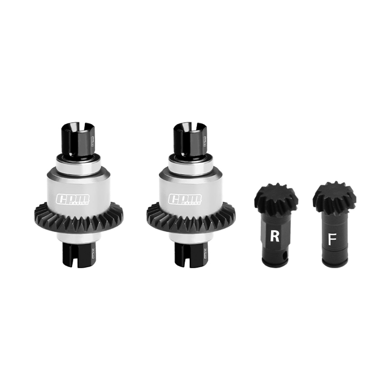 GPM 4140 acier carbone + aluminium 7075 alliage avant et arrière Kit de vitesses différentielles 12/30T pour Arrma 1:18 Granite GROM / 1:14 Typhon GROM / 1:16 Mojave GROM/Quake GROM / Gorgon GROM