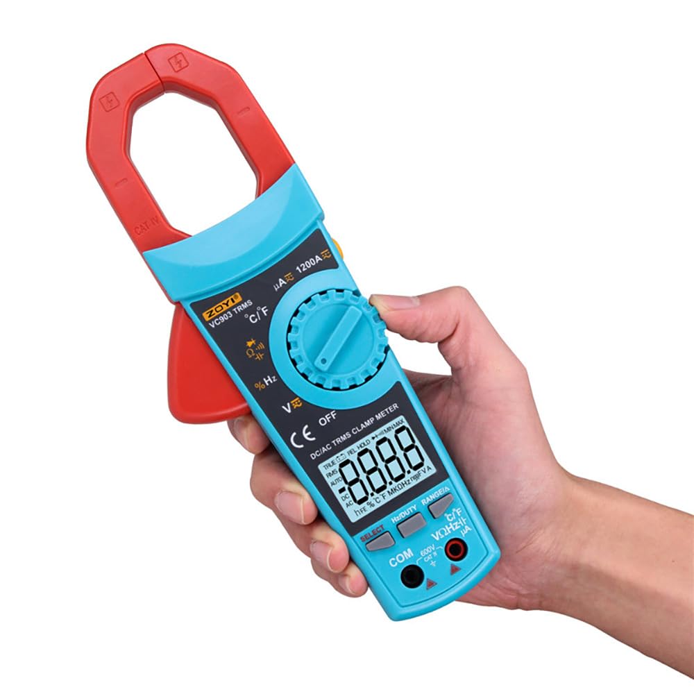 ZOYI VC903 Industrial Digital Clamp Meter, True-RMS 6,000 Counts, 1200A AC/DC, CAT IV 600V, up to 1000V DC, Auto/Manual Range