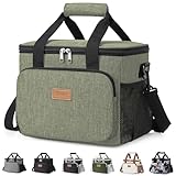 Lifewit Bolsa Termica Porta Alimentos 9L(12 Latas), Bolso Comida Trabajo Hombre y Mujer, Lunch Bag para Lonchera, Medio Bolsas Nevera Portatil para Playa, Viaje, Work, Verde Oscuro