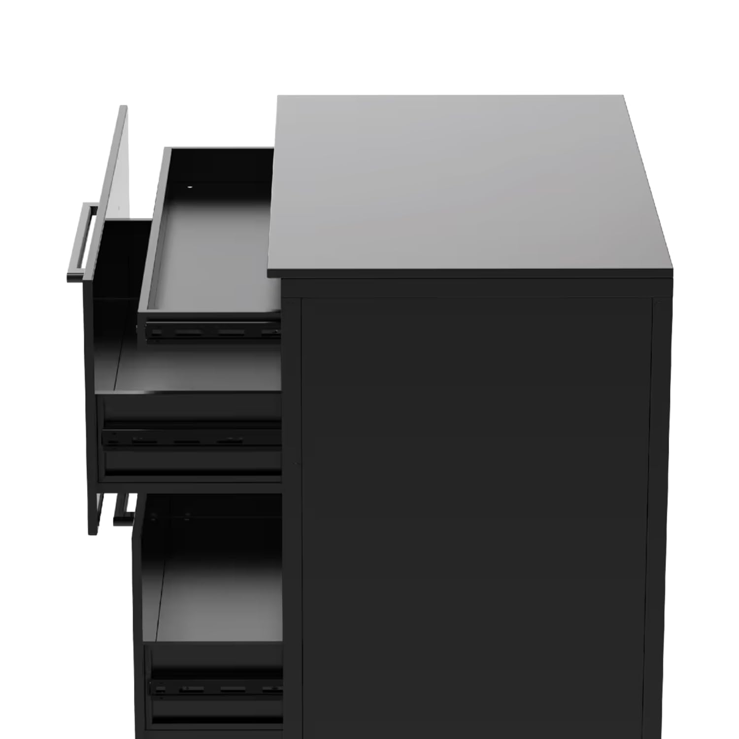 Cuisine extérieure 110 Module tiroirs Plan de Travail HPL 15 mm Acier galvanisé thermolaqué Noir Mat 90x110x60 cm