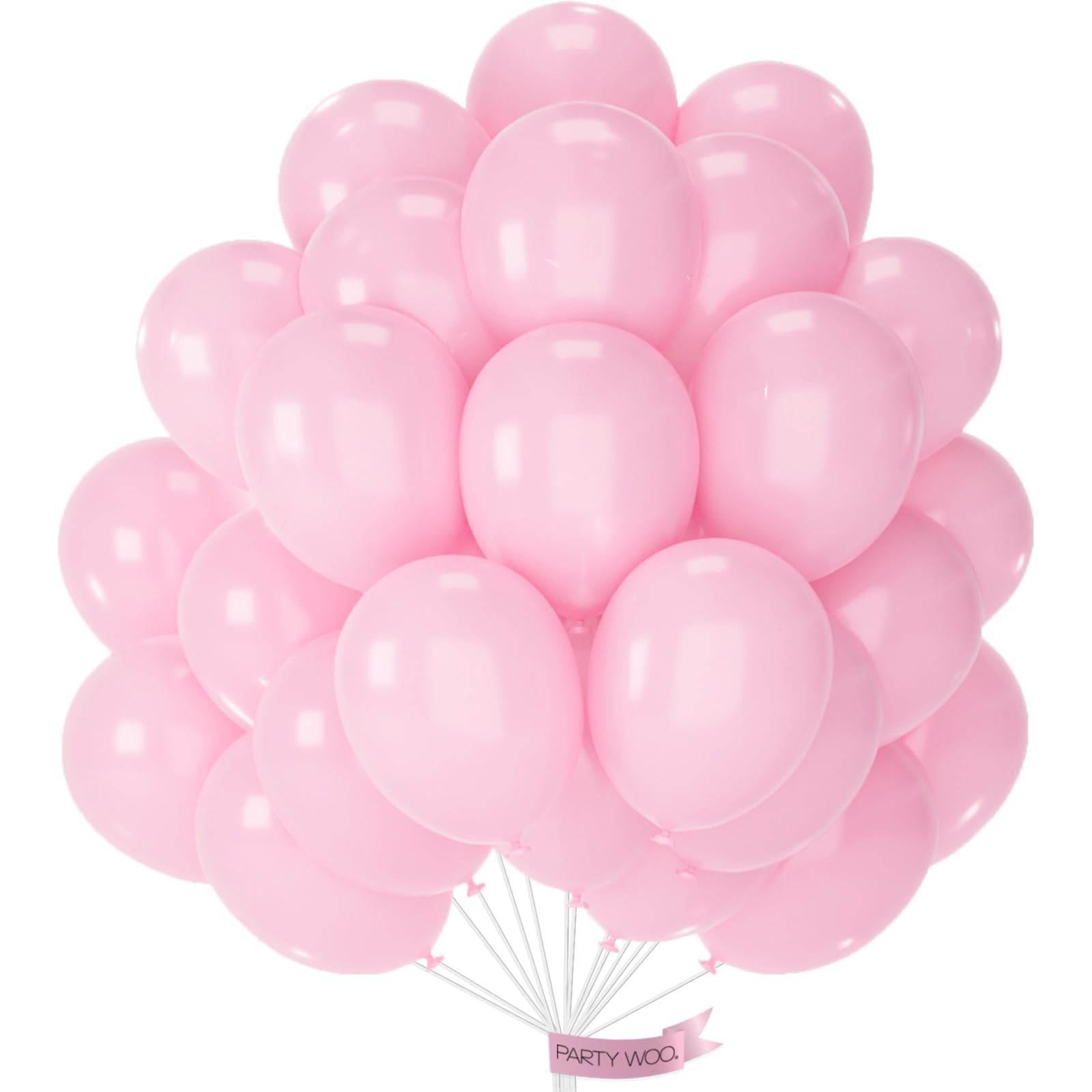 PartyWoo Light Pink Balloons 100pcs 12 Inch Pastel Pale Baby Pink Balloons | Vibrant Energy for Parties - main product image